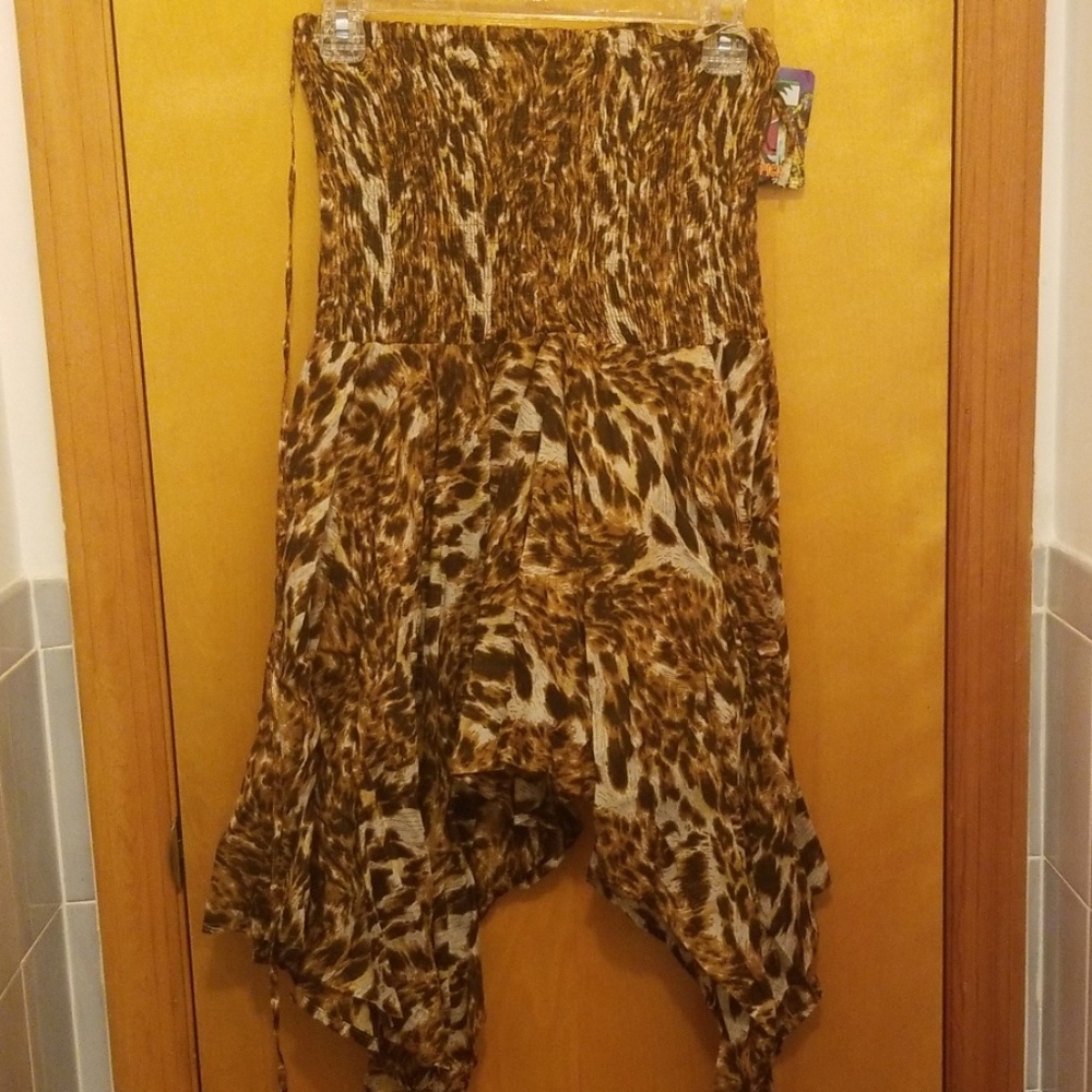 Cheetah print tube top dress